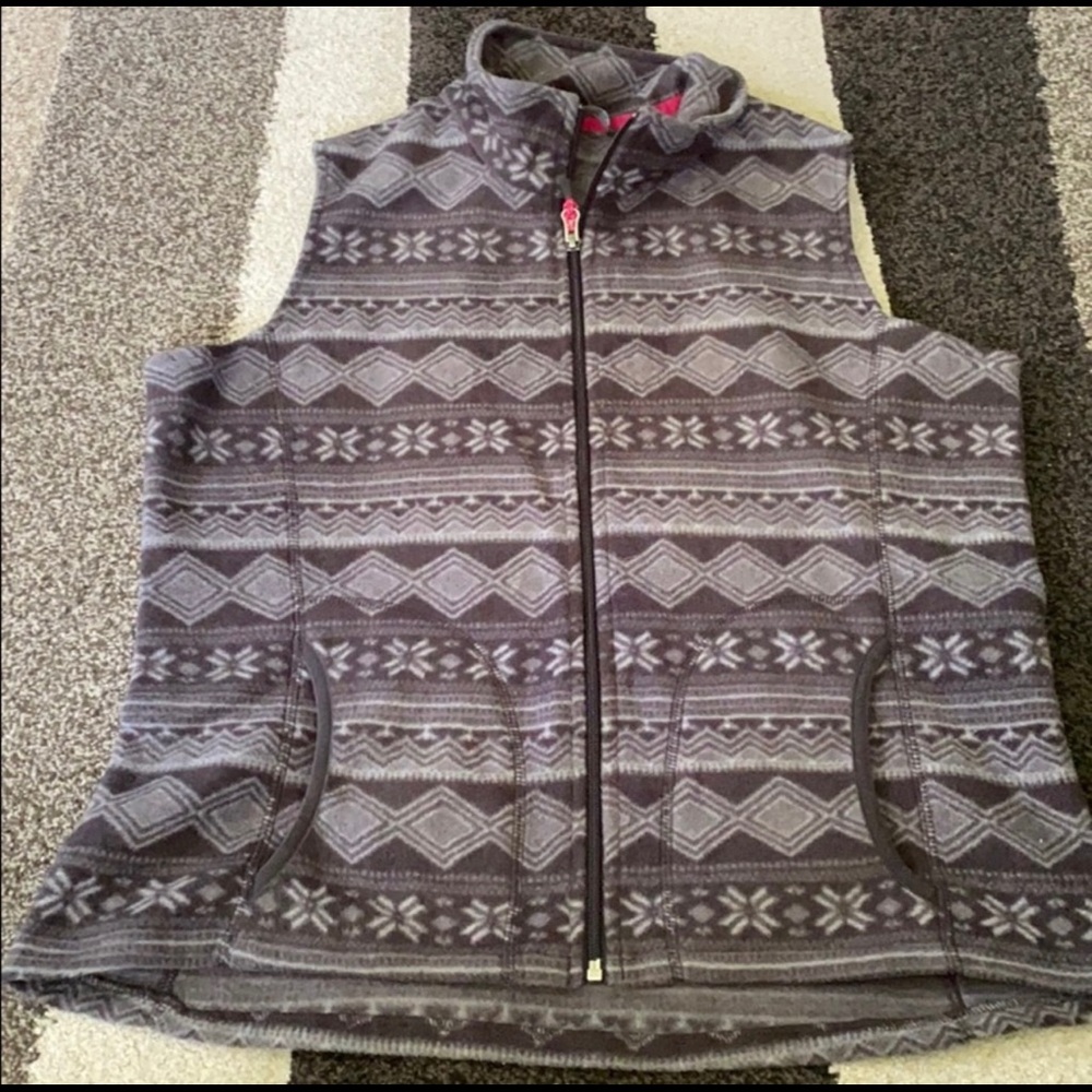 Woolrich fleece Gray Vest Womens Petite Large